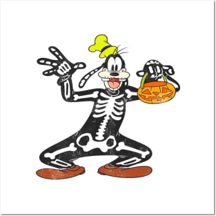 Goofy Skeleton Halloween Posters and Art